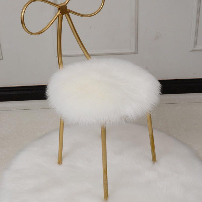 Cozy Wool Round Chair Cushion - Plush Non-Slip Seat Mat