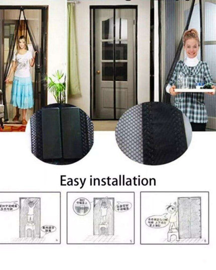 Insect-Proof Magnetic Mesh Screen Door with Automatic Soft Close Mechanism