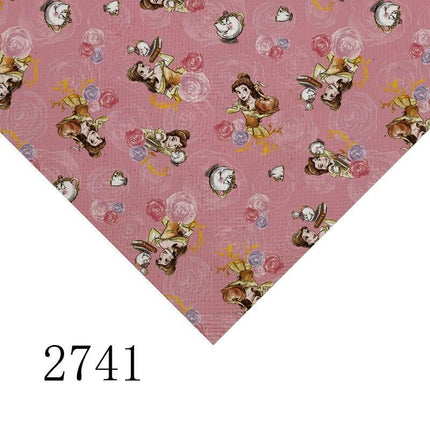 Enchanting Beauty and the Beast Themed Faux Leather Crafting Sheet - High-Quality Material for Imaginative Projects