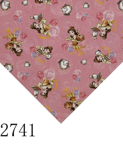 Enchanting Beauty and the Beast Themed Faux Leather Crafting Sheet - High-Quality Material for Imaginative Projects