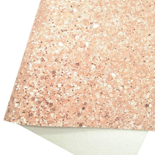 Glamorous Chunky Glitter Peony Pattern Synthetic Leather - Essential for Crafters