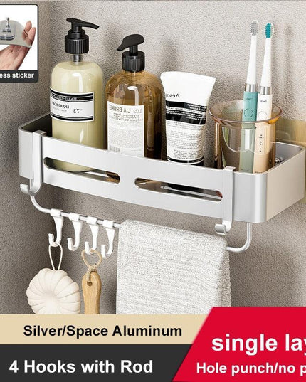 Aluminum Corner Shelf Rack with Versatile Dual Installation Options