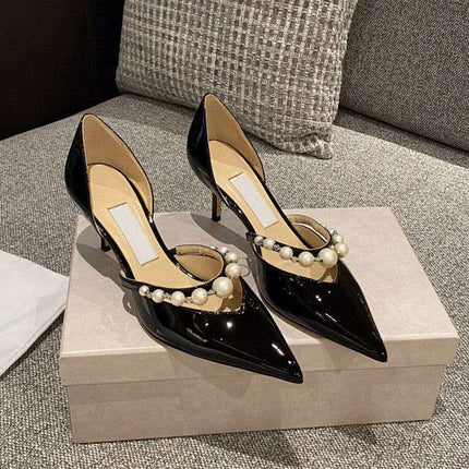 Elegant Pearl-Accented Stiletto Bridal Heels: Timeless Wedding Pumps