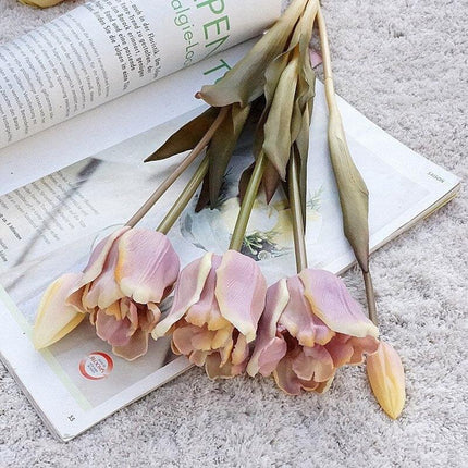 Luxe Customizable Silk Parrot Tulip Bouquet - Baroque Elegance