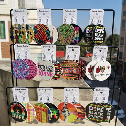 Customizable Wooden Photo Dangle Earrings - Express Your Unique Style