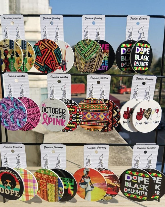 Customizable Wooden Photo Dangle Earrings - Express Your Unique Style