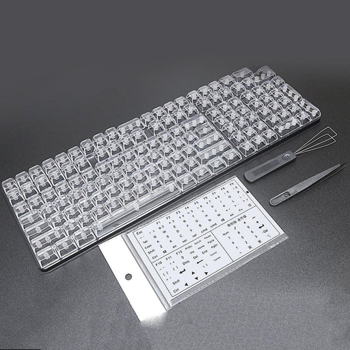 Transparent Crystal Keycap Set - 132 Keys for MX Mechanical Keyboards