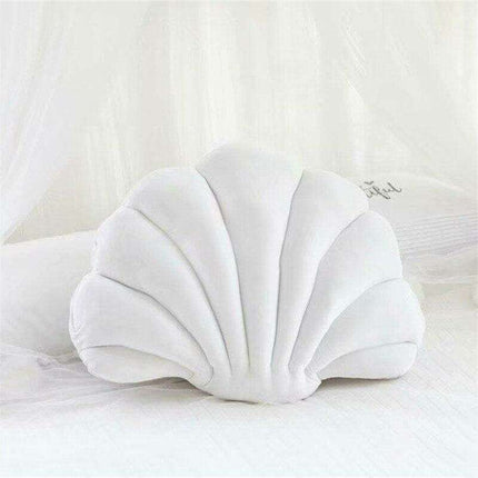 Elegant Velvet Sea Shell Bell Cushion - Luxe Home Decor Accent