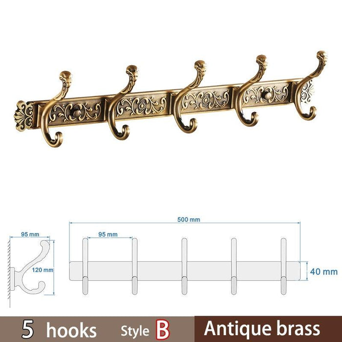 Opulent Botanical Brass Towel Holder with Wall-Mounted Design
