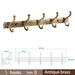 Opulent Botanical Antique Brass Towel Rack