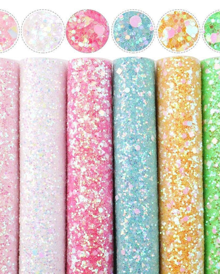 Sparkling Faux Leather DIY Craft Kit: Shimmering Fabric Collection for Creative Projects