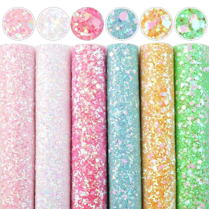 Sparkling Faux Leather DIY Craft Kit: Shimmering Fabric Collection for Creative Projects