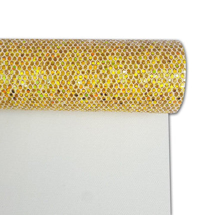 Golden Glittered Checkered Fabric Roll - Ignite Your Artistic Inspiration