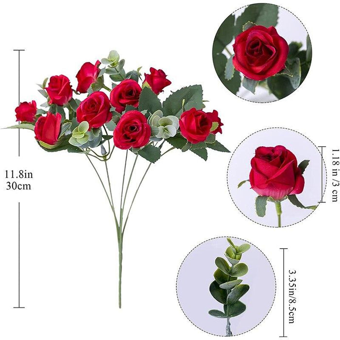 Eucalyptus Rose Silk Floral Arrangement for a Touch of Elegance