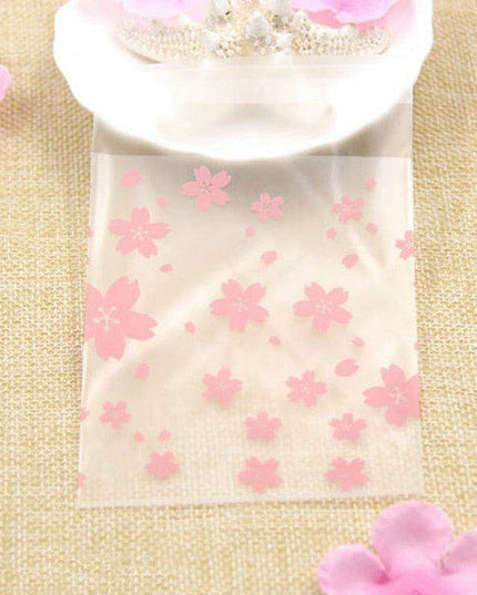 Cherry Blossom Treat Bags - Elegant Self-Adhesive Packaging for Handmade Confections