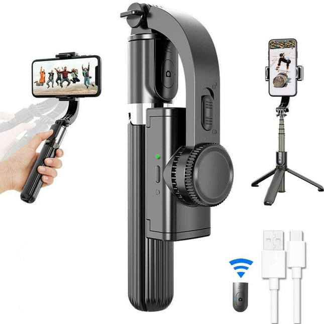Versatile Bluetooth Gimbal Tripod Stabilizer with Wireless Remote for iPhone, Huawei, and Xiaomi