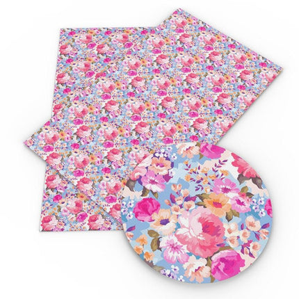 Charming Floral Synthetic Leather Craft Sheets - Essential for Creatives
