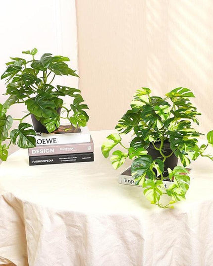 Realistic Green Turtle Leaf Faux Plant for Home and Garden Decoration