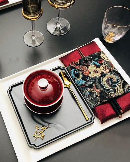 Luxury Botanical Porcelain Dining Set for Elegant Occasions