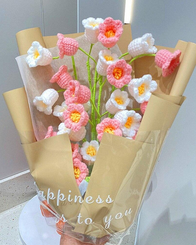 Delightful Handcrafted Milk Cotton Flower Arrangement with Tulips, Daisies, and Bellflowers