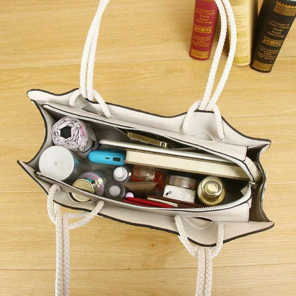 Elegant White Crocodile Textured Leather Tote Bag - Spacious and Stylish Design