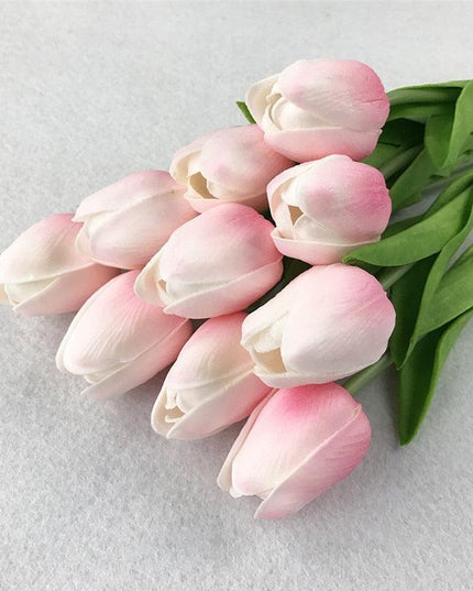 Realistic Tulip Flower Arrangement: 10 Lifelike Faux Blooms for Effortless Elegance