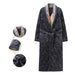 Winter Warmer Plus Size Men's Cotton Flannel Bathrobe - Cozy 3-Layer Quilted Robe for Ultimate Comfort - L-XXXL