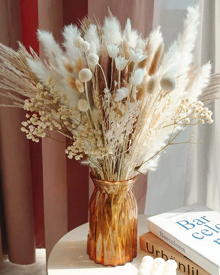 Luxurious 104-Piece Dried Pampas Grass Floral Arrangement for Chic Home and Event Decoration