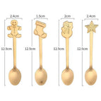 4pcs spoon gold