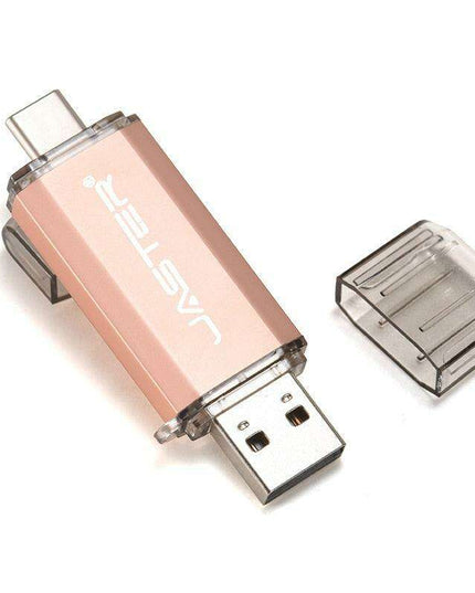Premium 2-in-1 Type-C USB Flash Drive - Golden Metal Design with High-Speed Data Transfer and Enhanced Security