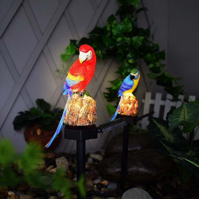 Enchanting Solar-Powered Owl and Parrot Garden Lights for Magical Outdoor Ambiance