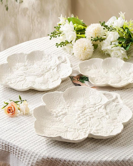 Artisan Crafted Grape Vine Ceramic Dinner Plate for Elegant Dining