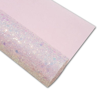 Sparkling Black and White Chunky Glitter Synthetic Leather Crafting Sheet for Creative DIYs