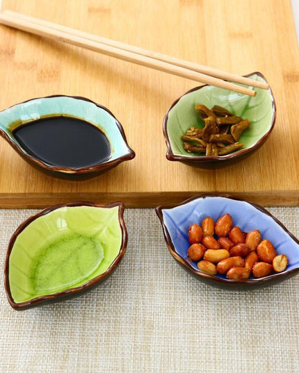 Leaf-Shaped Ceramic Serving Bowls - Set of 2