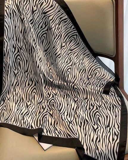 Opulent Leopard Print Silk Square Scarf - Elevate Your Style with Elegance