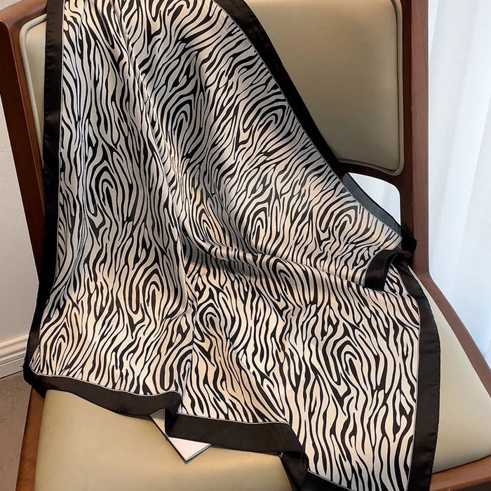 Luxurious Leopard Print Silk Square Scarf - Elevate Your Wardrobe