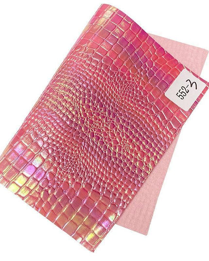 Vibrant Metallic Crocodile Textured Faux Leather Crafting Kit