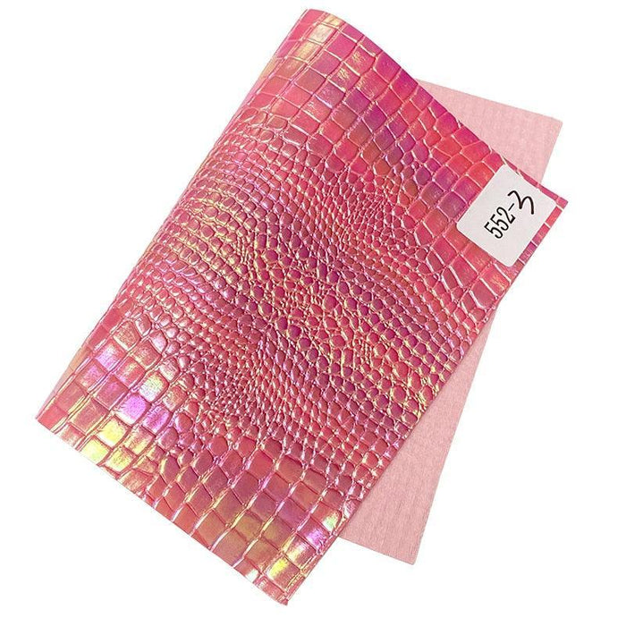Vibrant Metallic Crocodile Textured Faux Leather Crafting Kit