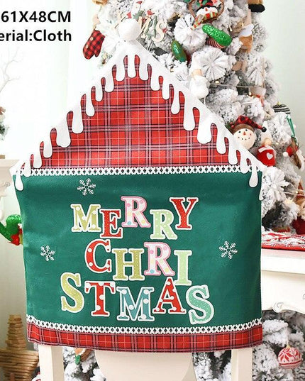 Whimsical Gnome-Themed Christmas Chair Cover - Festive Home Accent