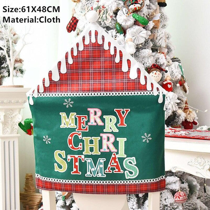 Whimsical Gnome-Themed Christmas Chair Cover - Festive Home Accent