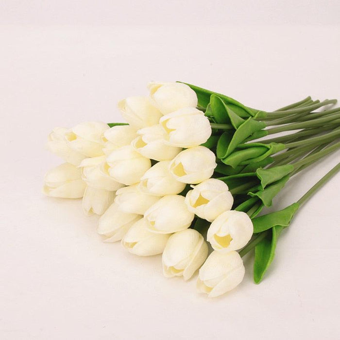 Tulip Elegance Collection: Set of 10 Realistic Faux Flowers