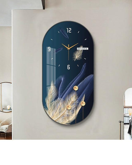 Chic Botanical Elegance - Sophisticated Wall Clock for Home and Dining Spaces