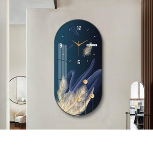 Modern Luxury Wall Clock for Living Room, Fashionable Decorative Painting, Silent Creative Wall Hanging Clock for Home and Restaurant-Home Décor›Decorative Accents›Wall Arts & Decor›Mirrors & Wall Clocks-Très Elite-BG2555-30cm x 60cm-Très Elite