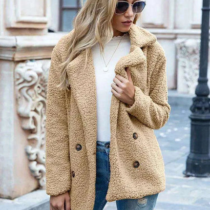 Chic Oversized Plush Faux Fur Teddy Coat - Women's Essential Outerwear