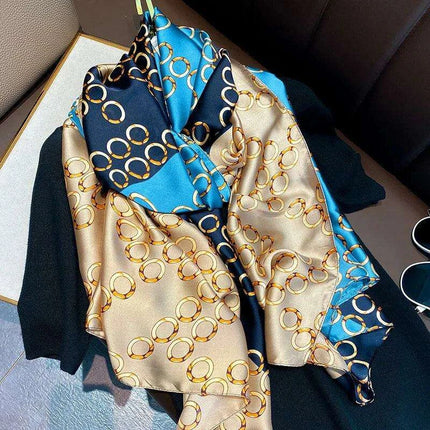 Coastal Charm: Elegant Multi-Hued Beach Scarf - Stylish UV Protection