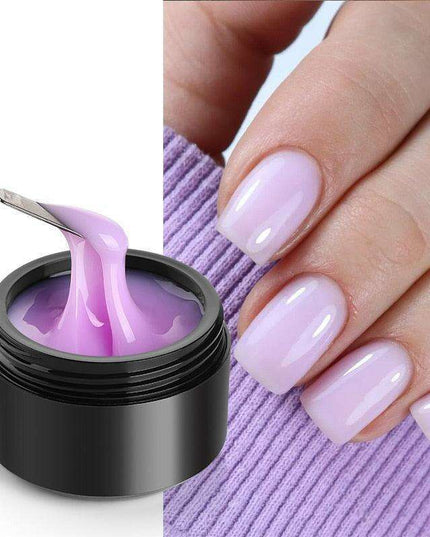 At-Home Salon Nail Extension Kit – Milky White UV Builder Gel for Professional Results