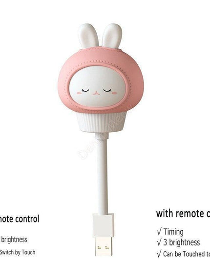 Enchanting Bunny LED Night Light with Cat Remote: Delightful Glow for Kids