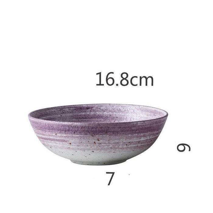 Luxurious Stoneware Dining Set with Chic Purple Rhyme Design - Elegant Tableware for Refined Dining