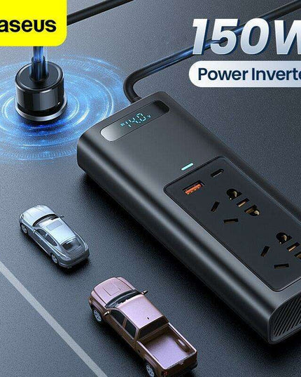 150W Car Power Inverter with LED Display - The Essential Travel Companion for All Your Charging Needs