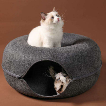 Purrfect Play Oasis: Versatile Cat Tunnel Bed with Training Features